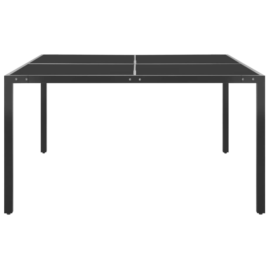 vidaXL Stolik ogrodowy, antracytowy, 130x130x72 cm, stal i szkło