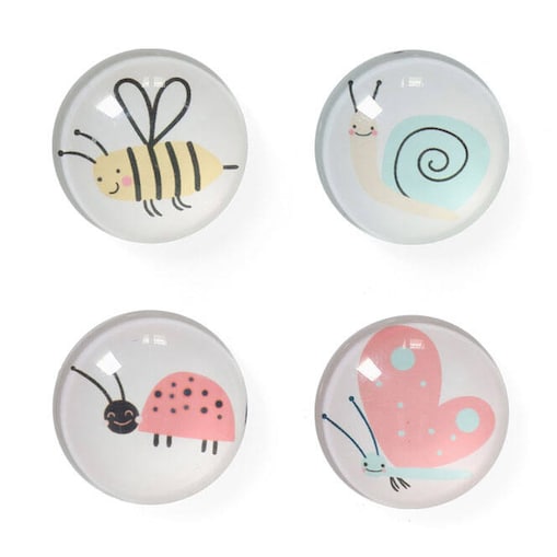 Zestaw magnesów ozdobnych, 4 sztuki, Ø 2,5 cm