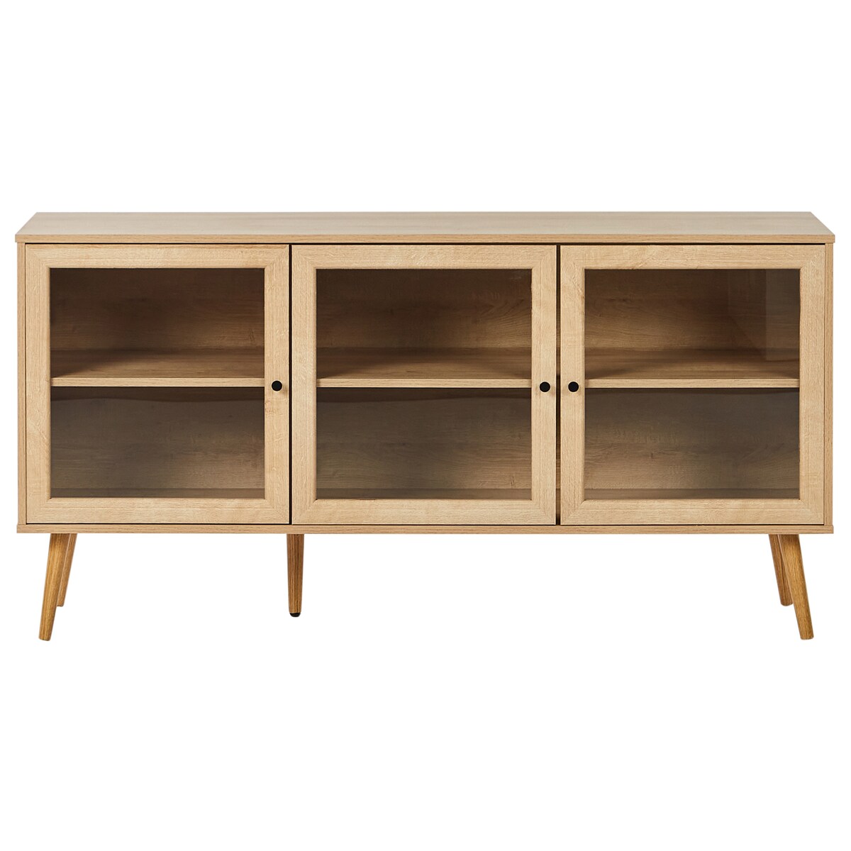 Szafka ze szklanymi drzwiami ALBANY 150 cm Jasnobrązowy