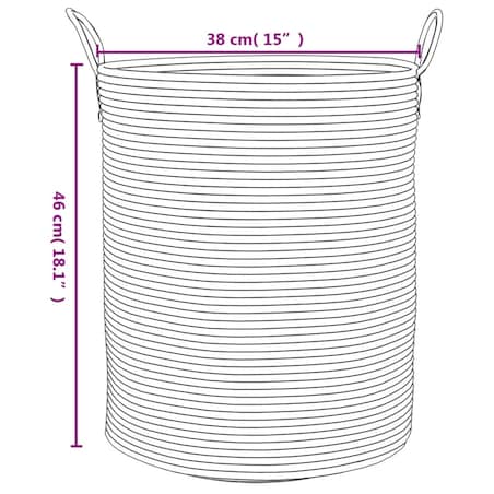 vidaXL Kosz do przechowywania, szaro-biały, Ø38x46 cm, bawełna