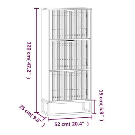 vidaXL Szafka na buty, biała, 52x25x120 cm, materiał drewnopochodny