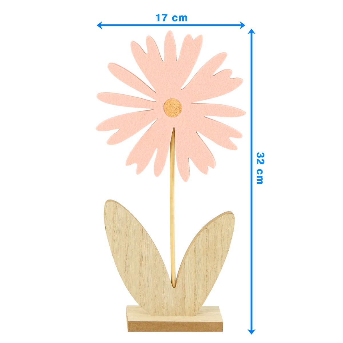 Kwiatek Drewniany 32 Cm Dekoracja Ozdoba Wielkanocna Na Stół Stokrotka Różowy