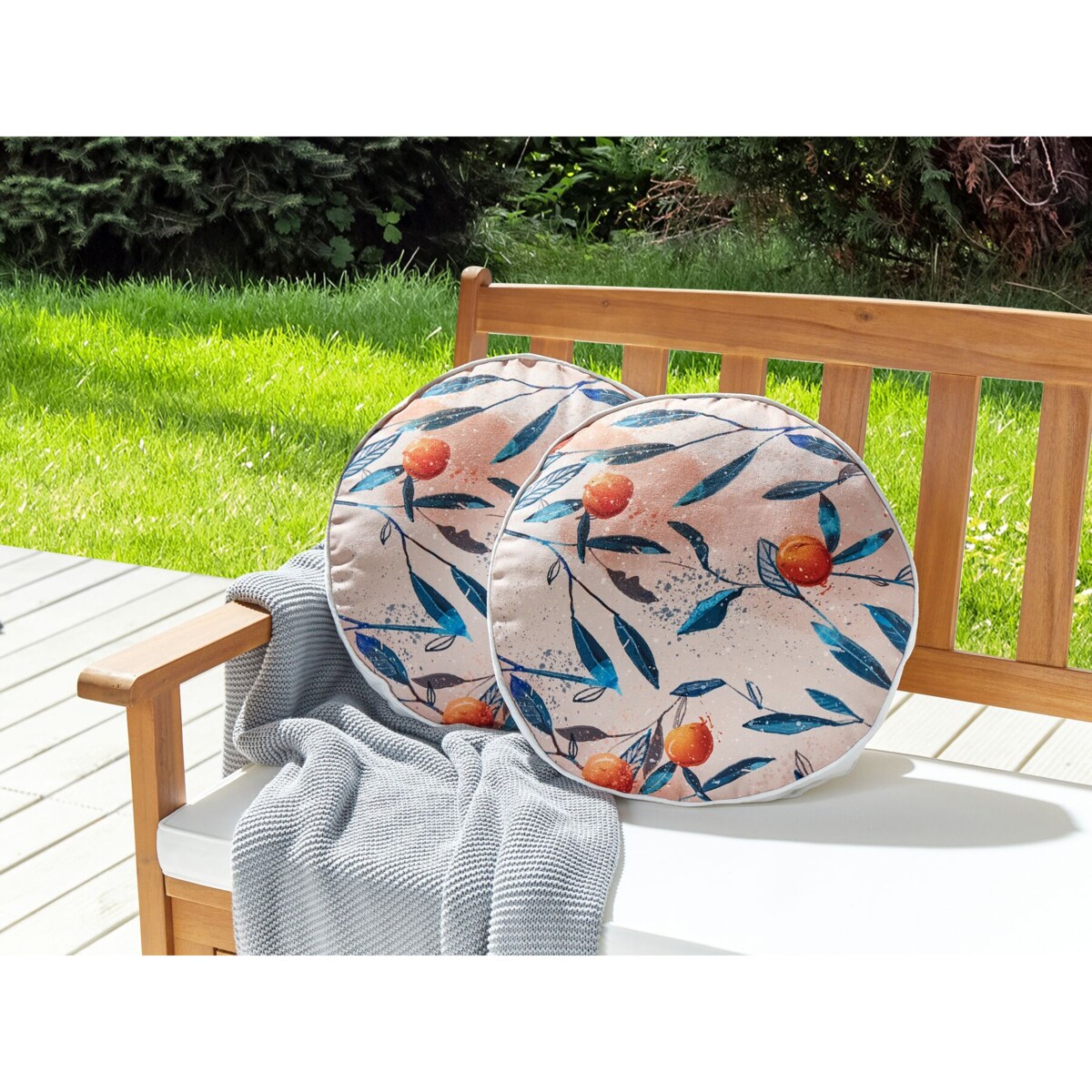 2 poduszki ogrodowe w liście 40 cm wielokolorowe PIALPETTA