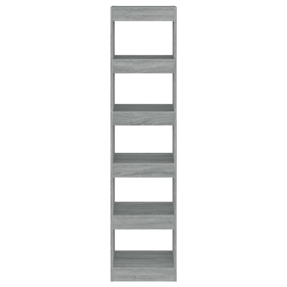 vidaXL Regał na książki/przegroda, szary dąb sonoma, 40x30x166 cm