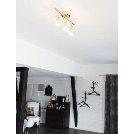 Regulowana lampa sufitowa Row 3-punktowy spot mosiądz