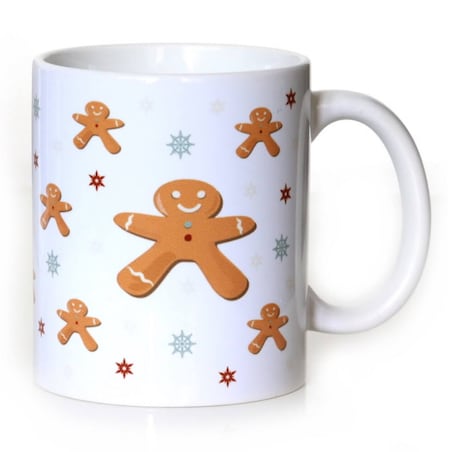 Świąteczny kubek ceramiczny 300ml GINGERBREAD MAN - prezent upominek na Boże Narodzenie, święta, Mikołaja, Gwiazdję, pod choinkę zimowy podarunek