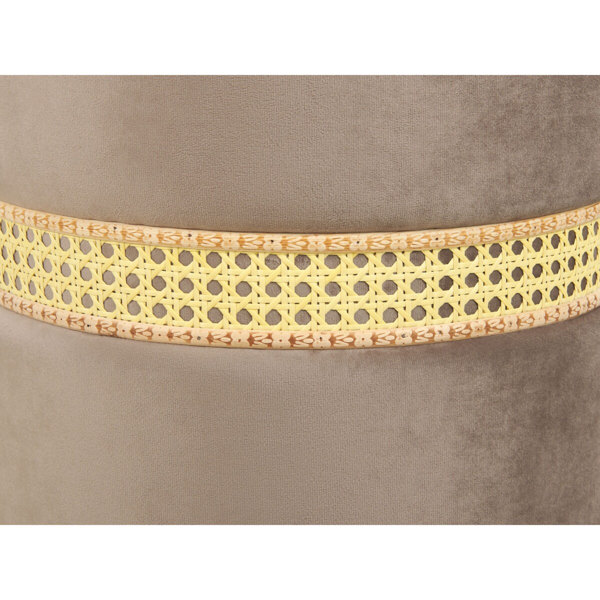 Zestaw 2 welurowych pufów ze schowkiem szarobeżowy MEDFORD