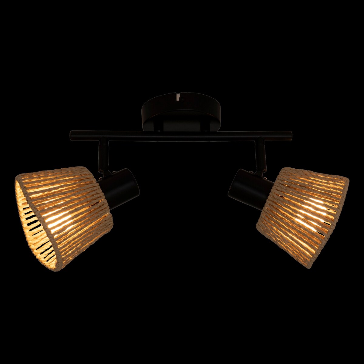 Lampy sufitowe MYHA 2 klosze z plecionego papieru, 2 x Ø 15 cm