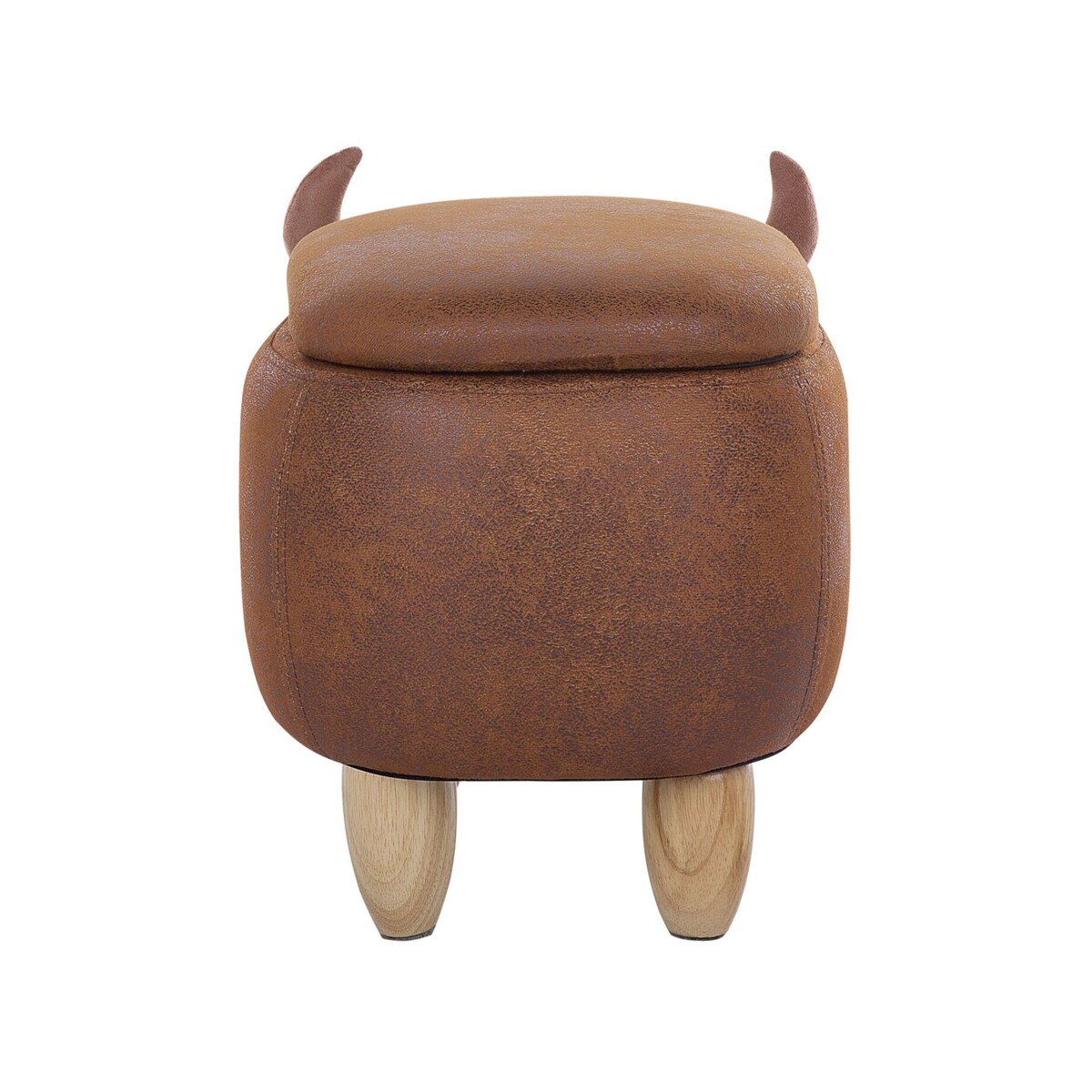 Pufa zwierzak ze schowkiem ekoskóra jasnobrązowa COW