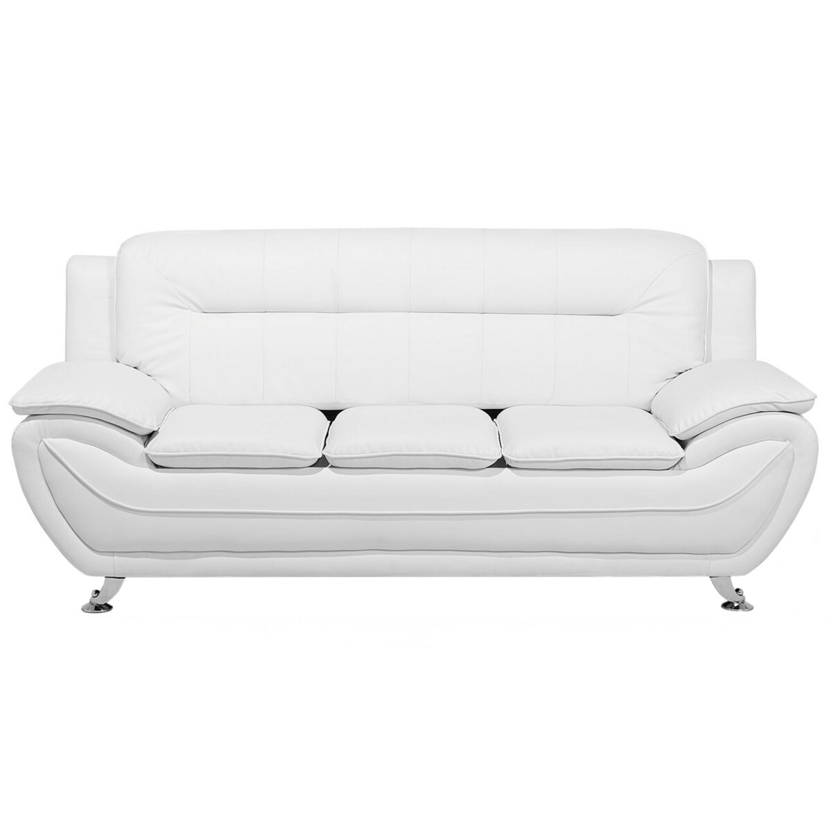 Sofa 3-osobowa ekoskóra biała LEIRA