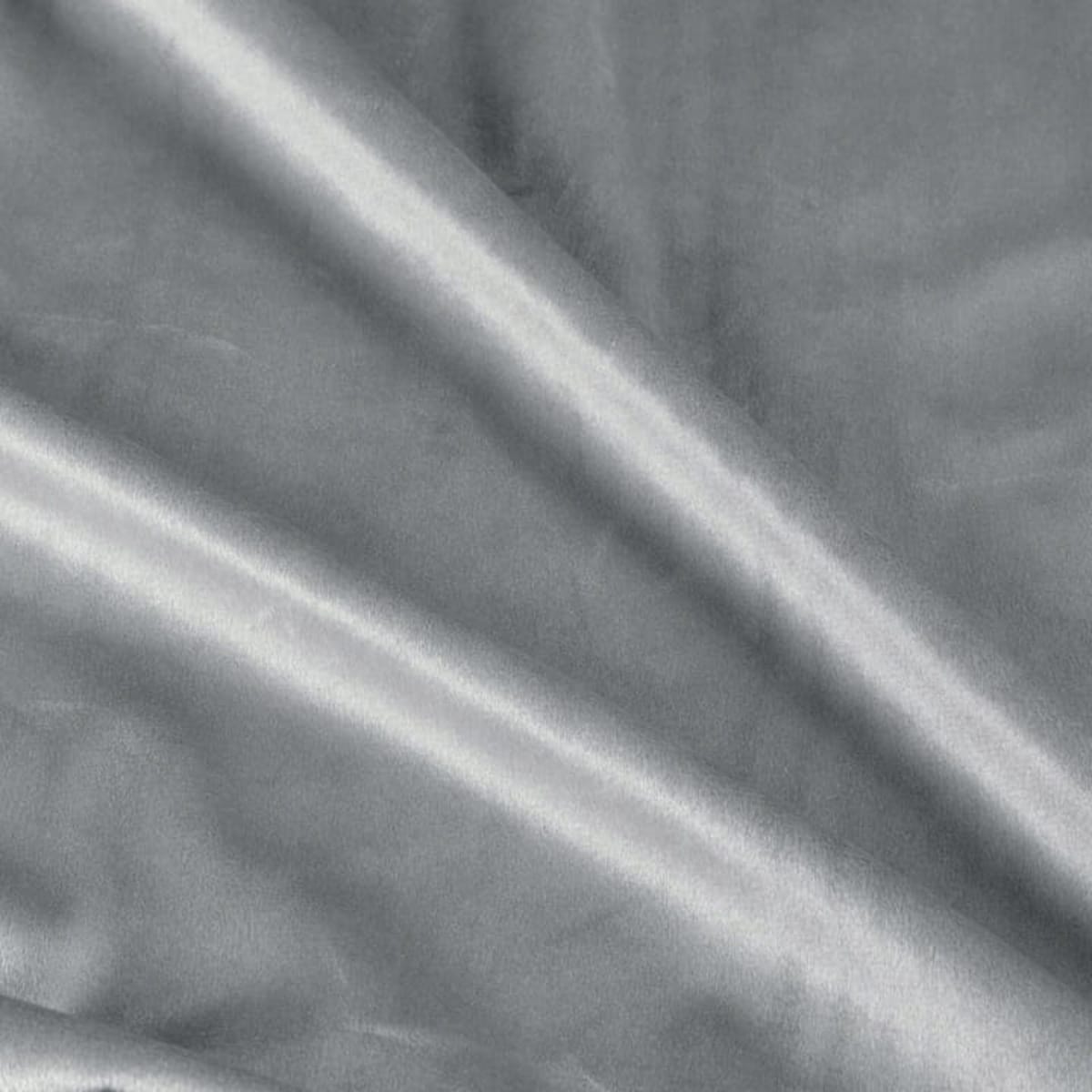 Zasłona WELUROWA Gotowa na PRZELOTKACH z FALBANAMI Aura 140 x 250 SREBRNA