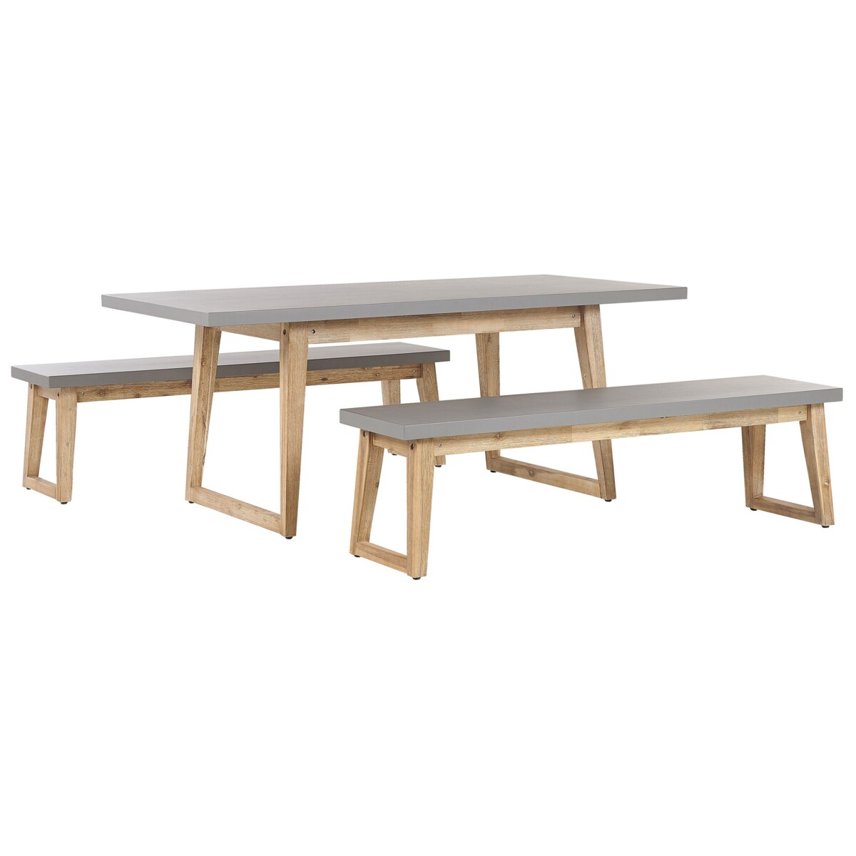 Zestaw ogrodowy z ławkami dla 6 osób ORIA Beton Szary