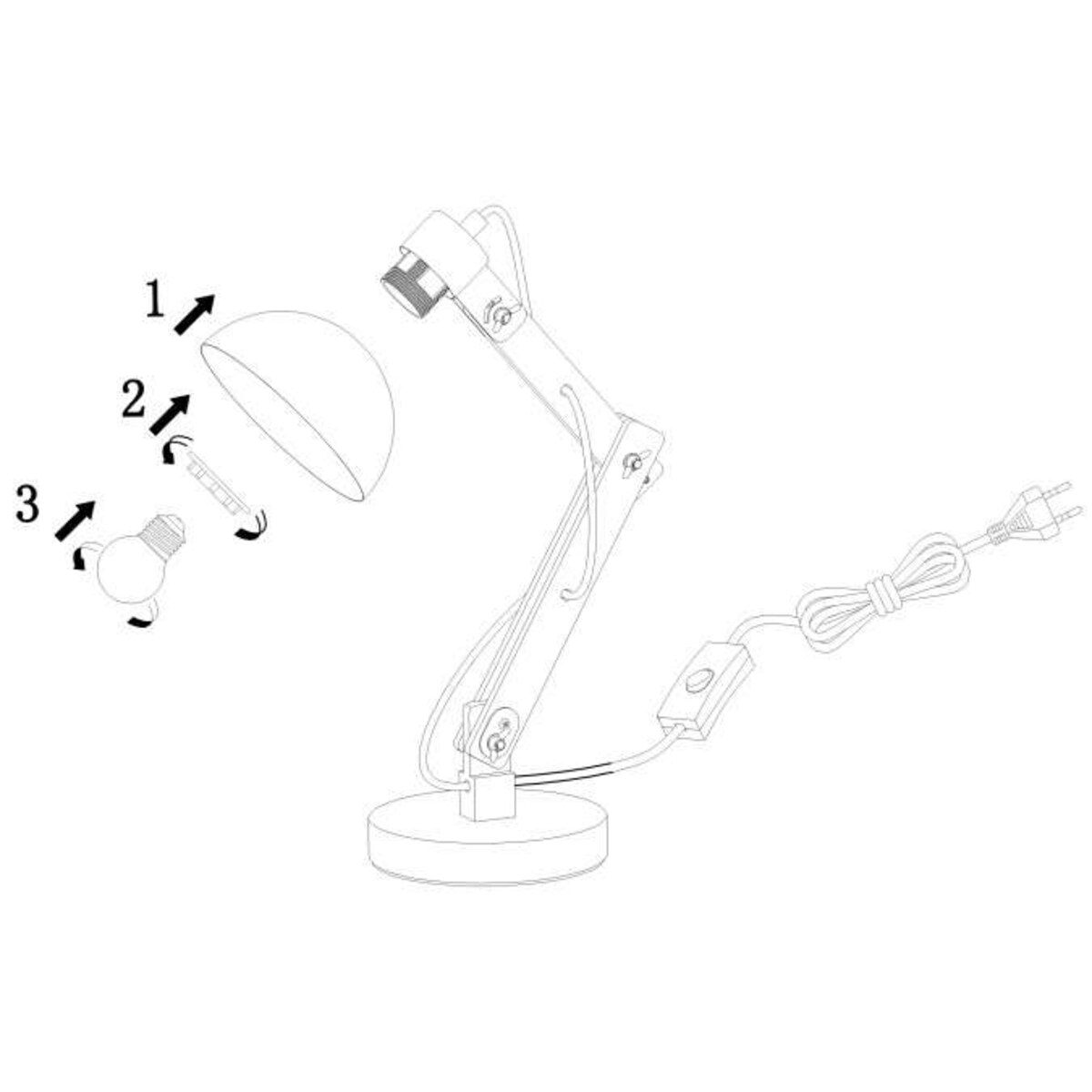 Stojąca LAMPA stołowa TONGARIRO 21503 Globo nocna LAMPKA biurkowa drewniana szara