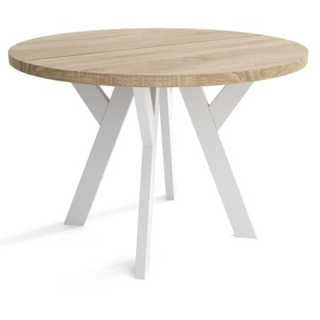 Stół okrągły nierozkładany 90 - Dąb sonoma + n. białe