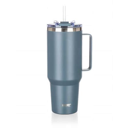 KUBEK PODRÓŻNY TERMICZNY termos 1200 ml ze słomką na napoje wysoki szary