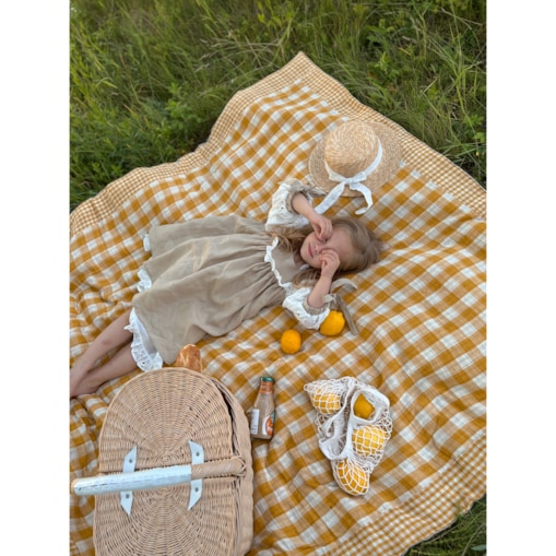 Orcha – muślinowy koc piknikowy XXL – mata piknikowa 180×150 cm