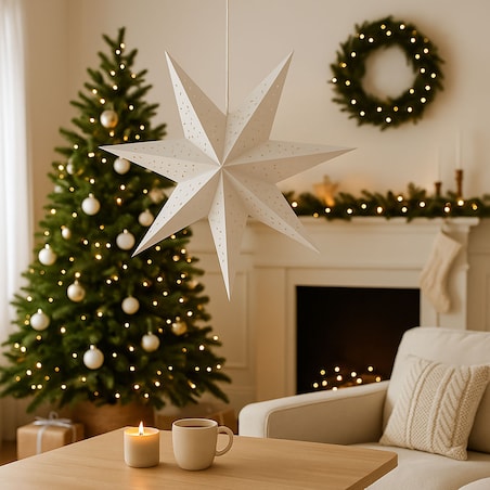 Dekoracja na okno, gwiazda z papieru, 45 cm