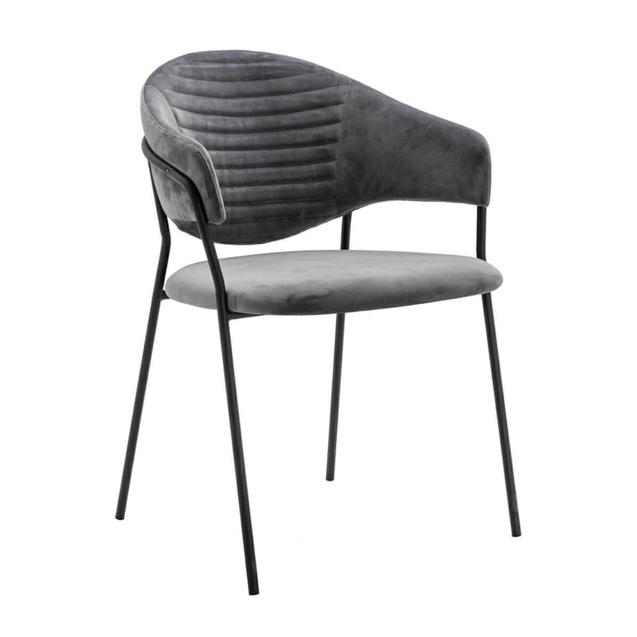 Jadalniane krzesło nowoczesne NAOMI welur ciemnoszare czarne
