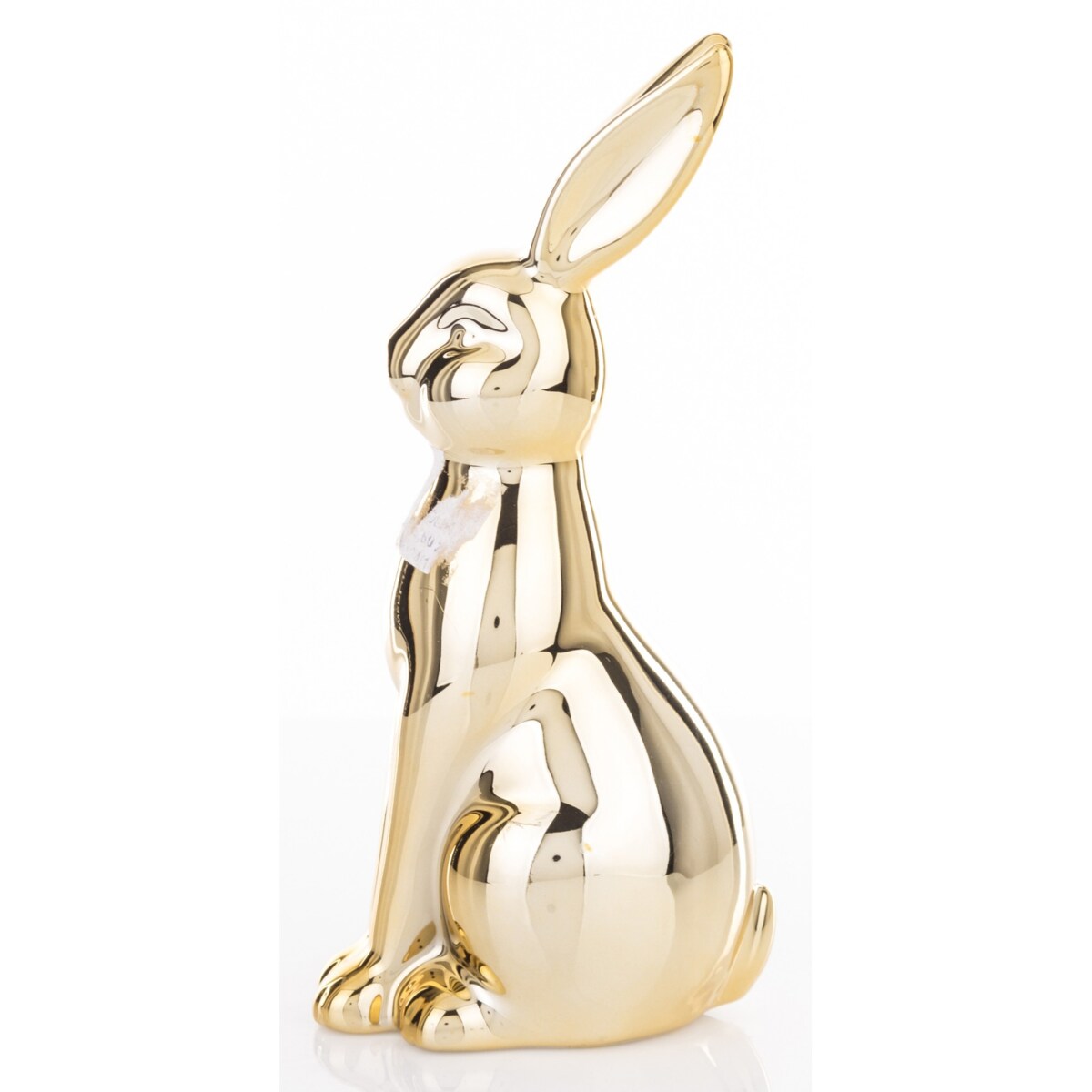 Dekoracja - siedzący złoty królik 24x8,5x12 cm