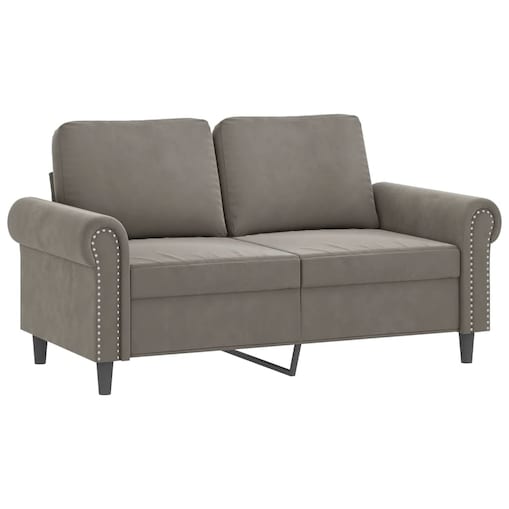 vidaXL Sofa 2-osobowa, jasnoszara, 120 cm, tapicerowana aksamitem