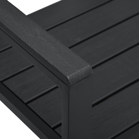 vidaXL Ławka ogrodowa, 120 cm, czarna, HDPE o wyglądzie drewna