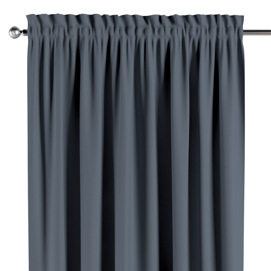 Zasłona na kanale z grzywką 1 szt. 130x245 grafitowy szary
