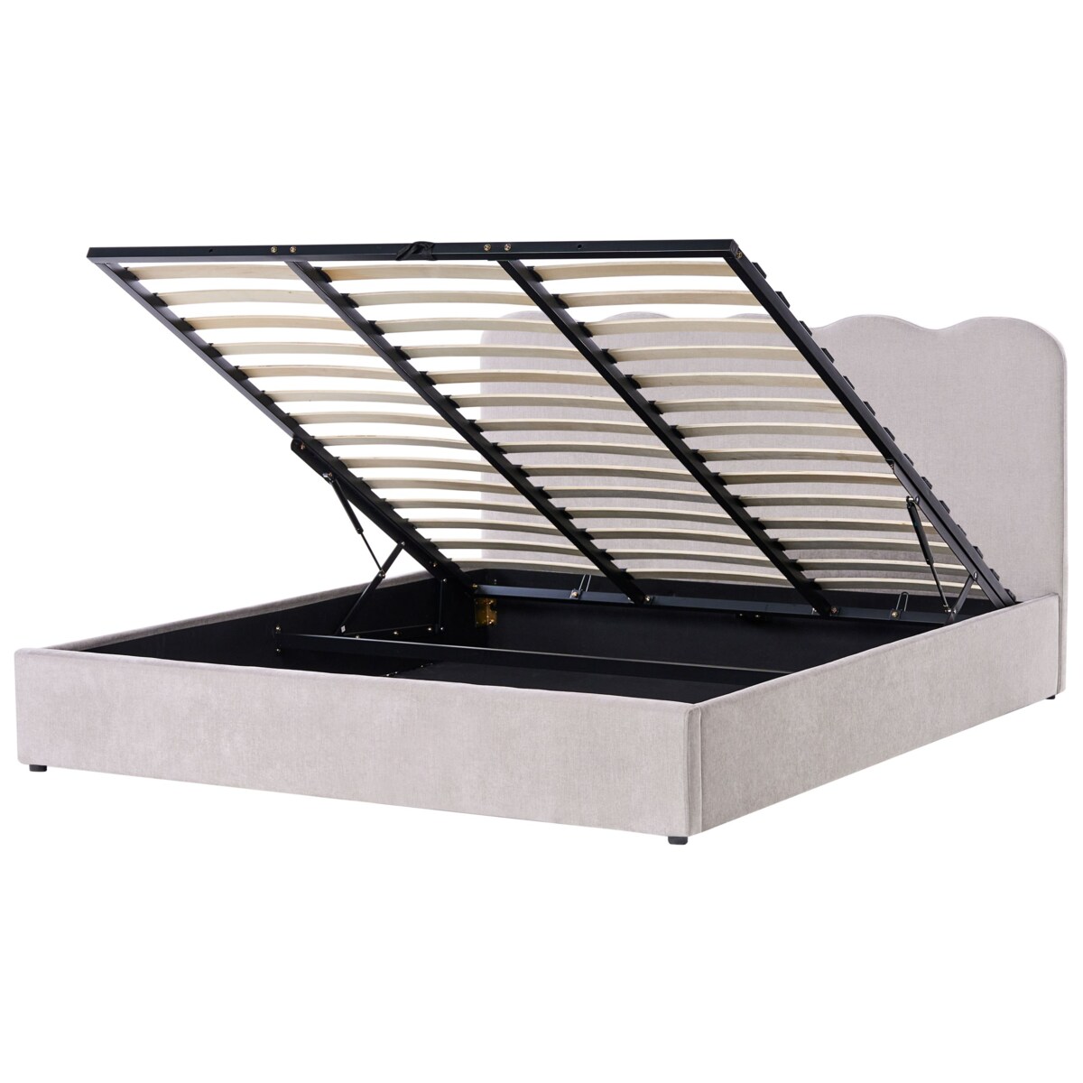 Łóżko z pojemnikiem NANTERRE 180 x 200 cm Beżowoszary