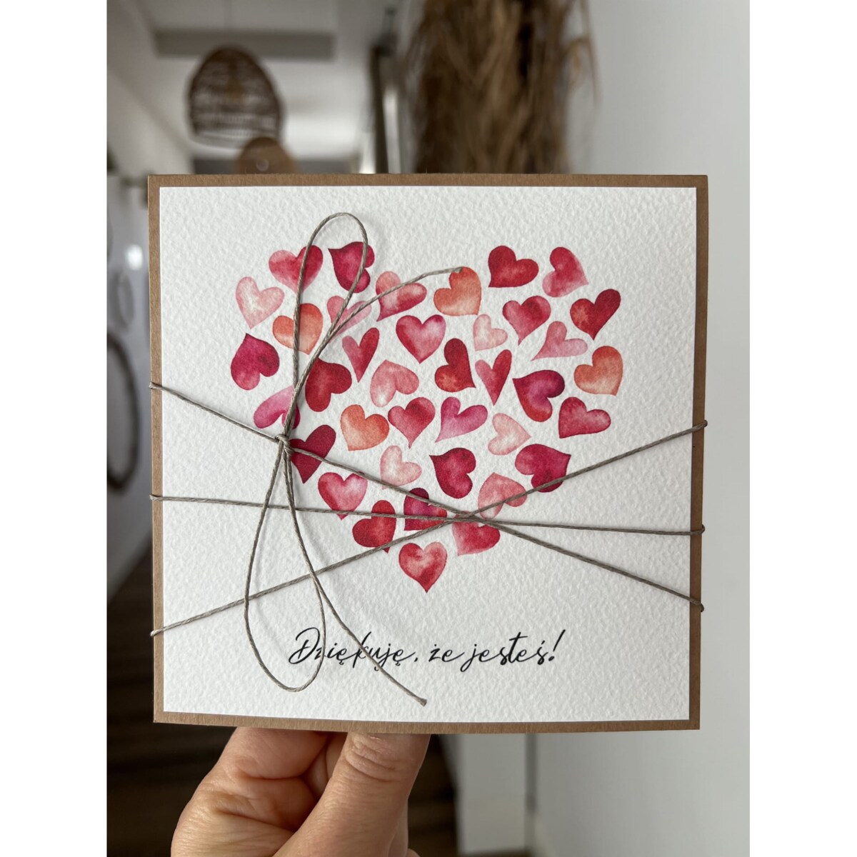Wyjątkowa kartka na walentynki - dziękuję, że jesteś