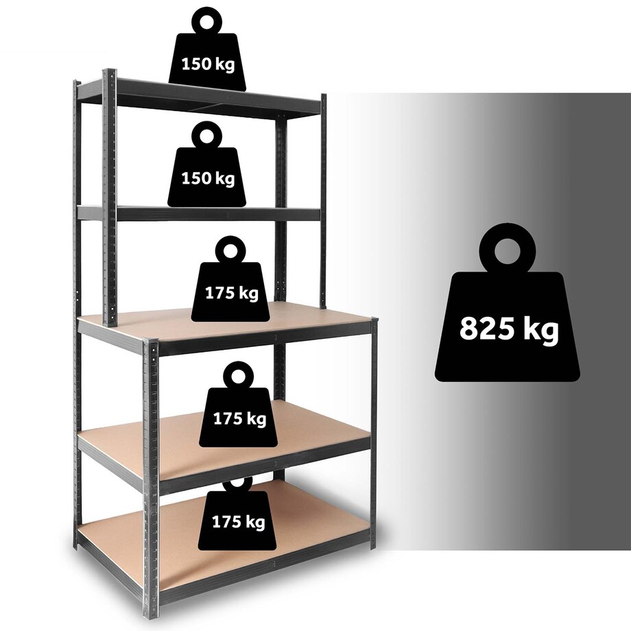 Regał metalowy stół warsztatowy Humberg HR-855 180x100x60 cm 825 kg 4855