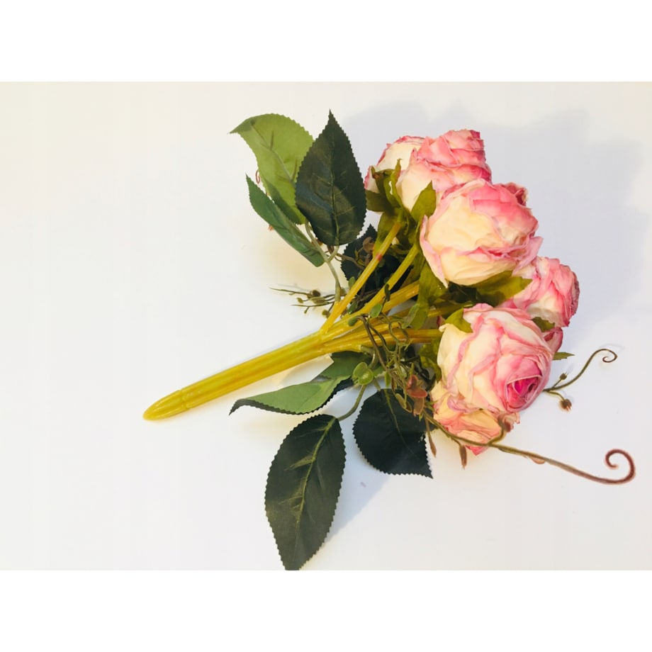 BUKIET róże sztuczne liście na dekoracje stroik wianek do wazonu święta pik