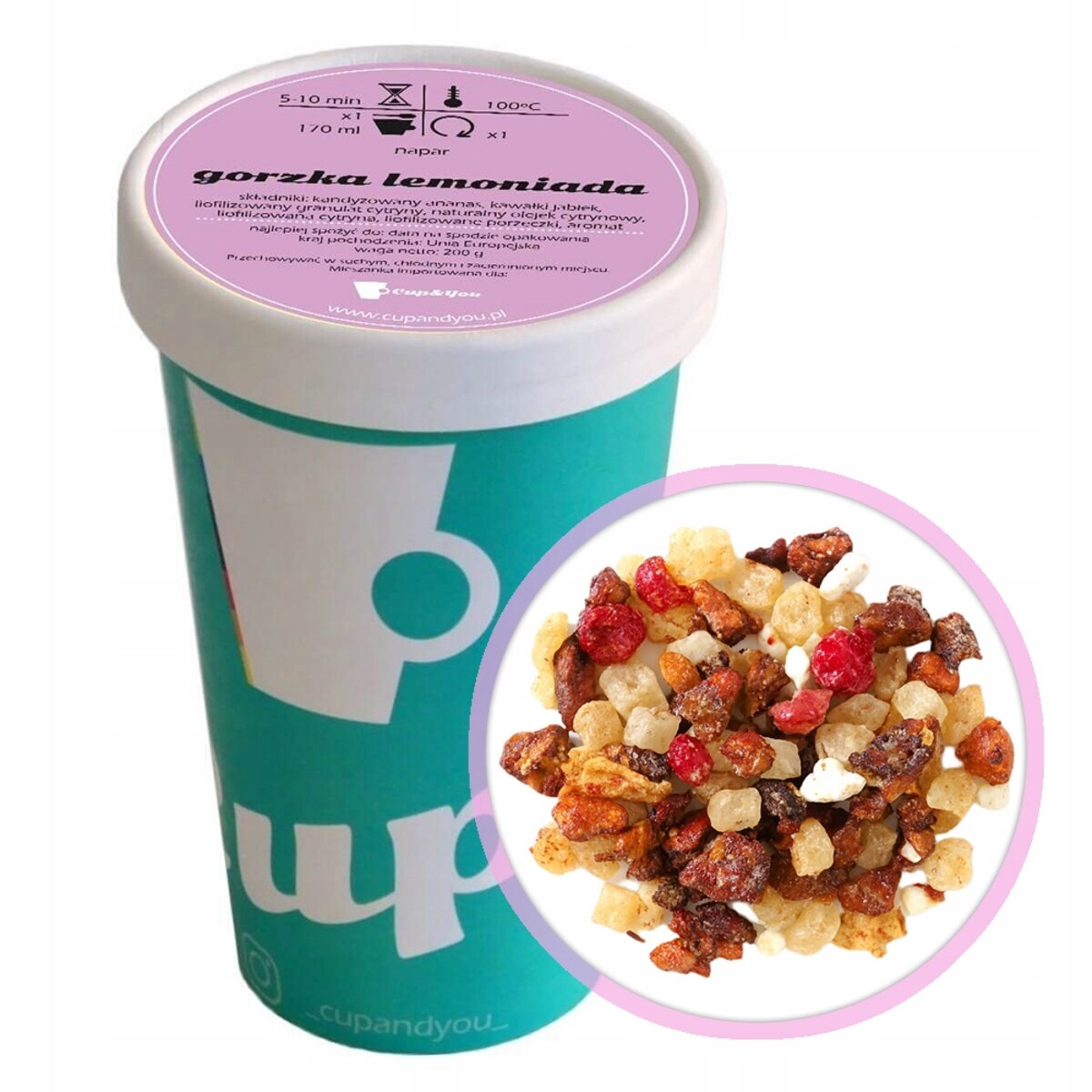 Sypana herbata owocowa GORZKA LEMONIADA kandyzowany ananas 200g premium