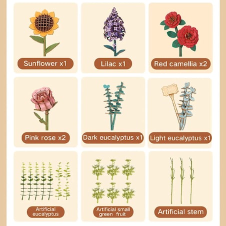 Wiosenny bukiet kwiatów w koszyku - flower box DIY - kwiaty Robotime