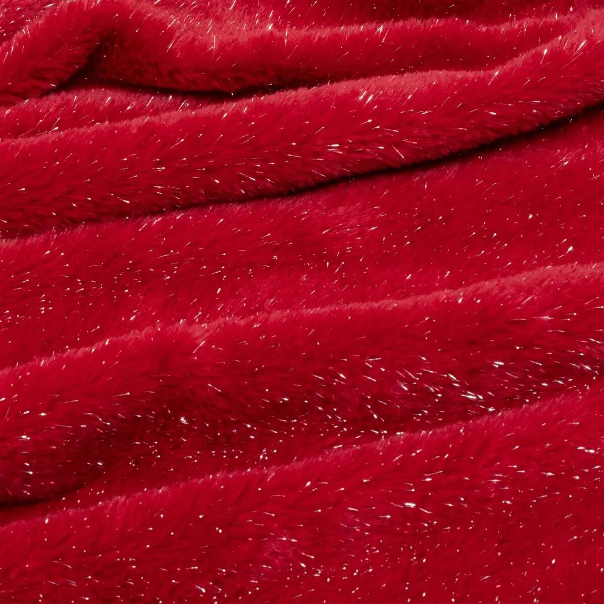 Pled koc pluszowy czerwony ze srebrną nitką 130x180 cm