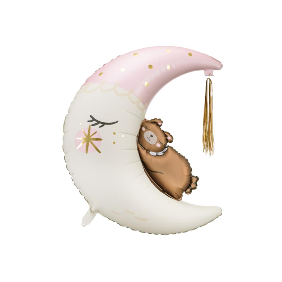 Balon foliowy Miś na księżycu, 80x98 cm, mix