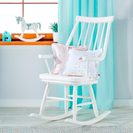 Fotel bujany Henry white, 54 x 44 x 114 cm