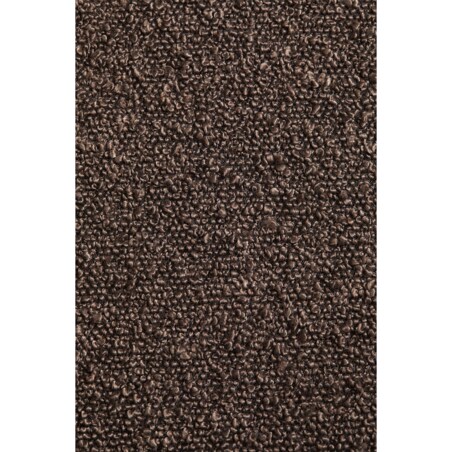 Fotel z podłokietnikami, drewno i tkanina bouclé, Lucca, czekoladowy