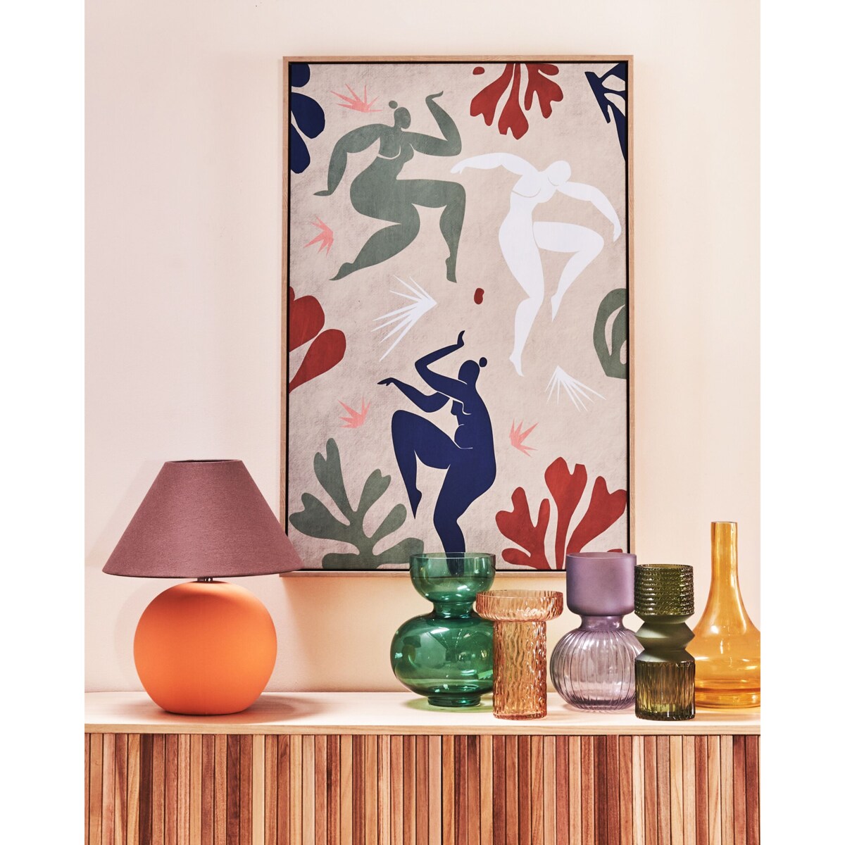 Lampa stołowa ceramiczna pomarańczowa LIMIA