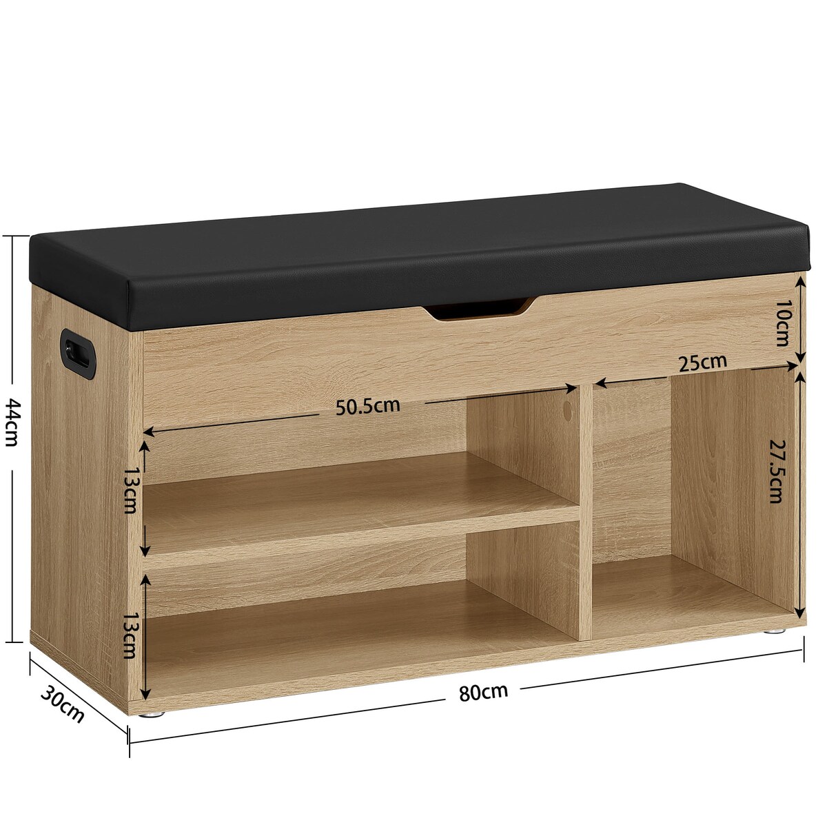 Szafka Na Buty Z Siedziskiem 80X30X44 Cm Sonoma