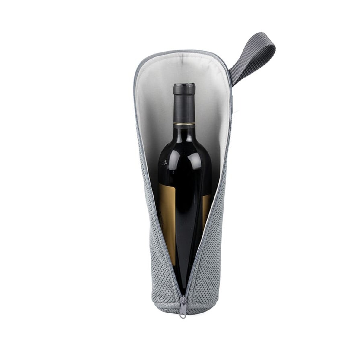 Etui podróżne, opakowanie na butelki z zamkiem szare