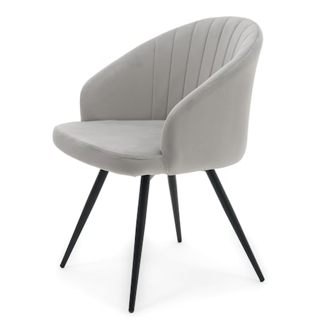 Krzesło tapicerowane obrotowe welurowe do salonu MODENA jasnoszare