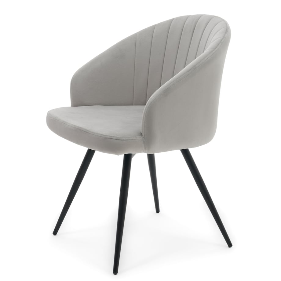 Krzesło tapicerowane obrotowe welurowe do salonu MODENA jasnoszare