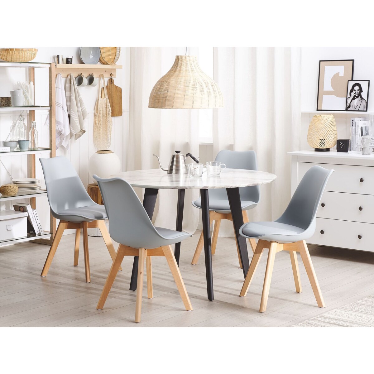 Zestaw 2 krzeseł do jadalni szary DAKOTA II