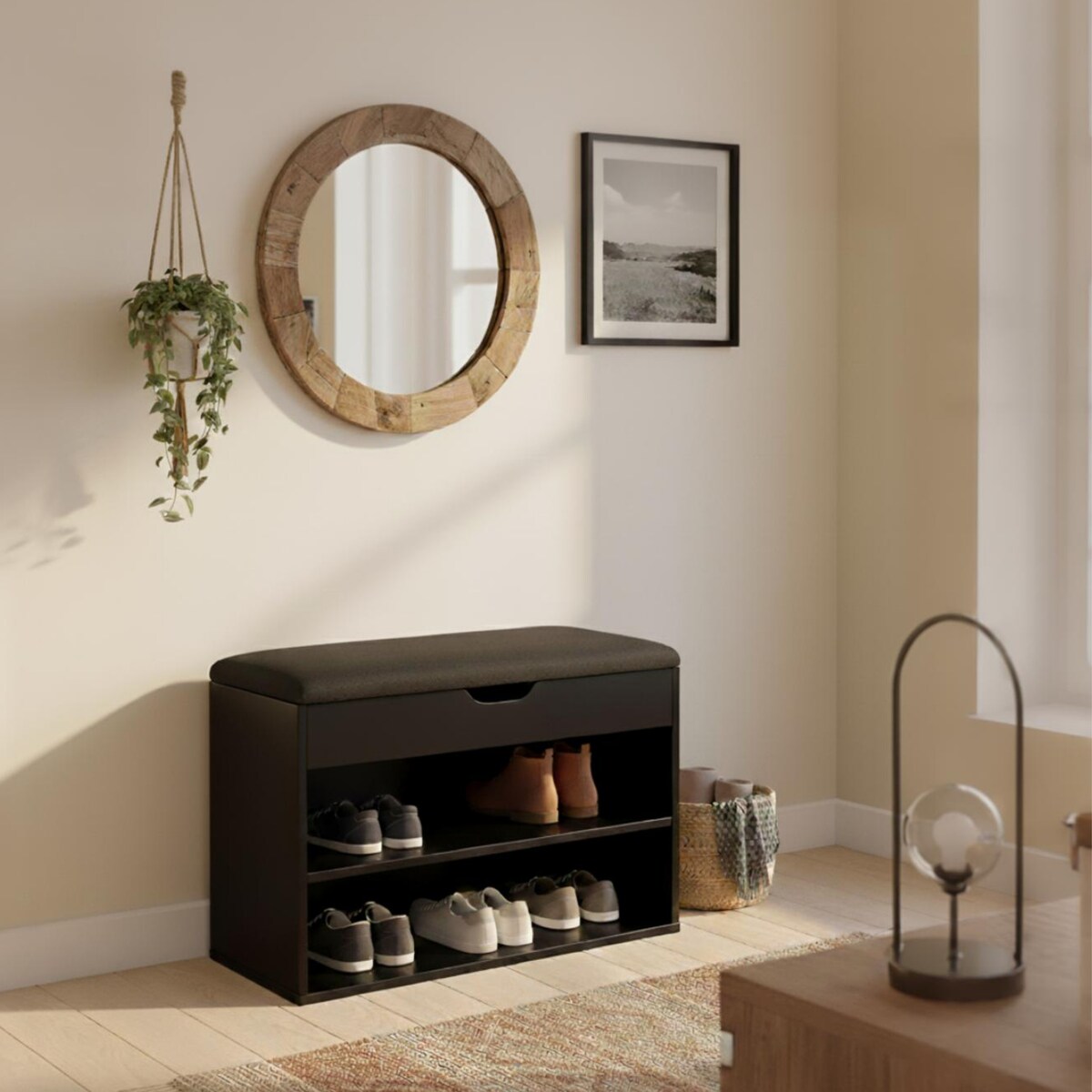 Szafka na buty z siedziskiem LEVA, 60 x 30 x 47 cm