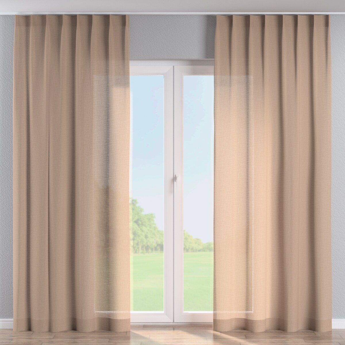 Zasłona na haczykach flex pojedynczych 130x260 herbaciany