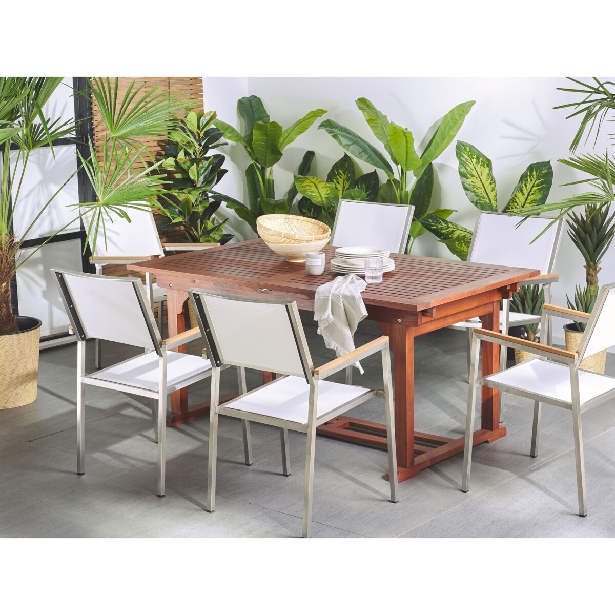 Stół ogrodowy rozkładany drewno akacjowe 160/220 x 90 cm TOSCANA