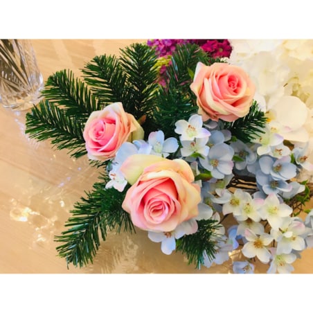 SZTUCZNE KWIATY DO BUKIETU wiązanki stroika RÓŻA RÓŻOWO ZIELONA święta 6szt