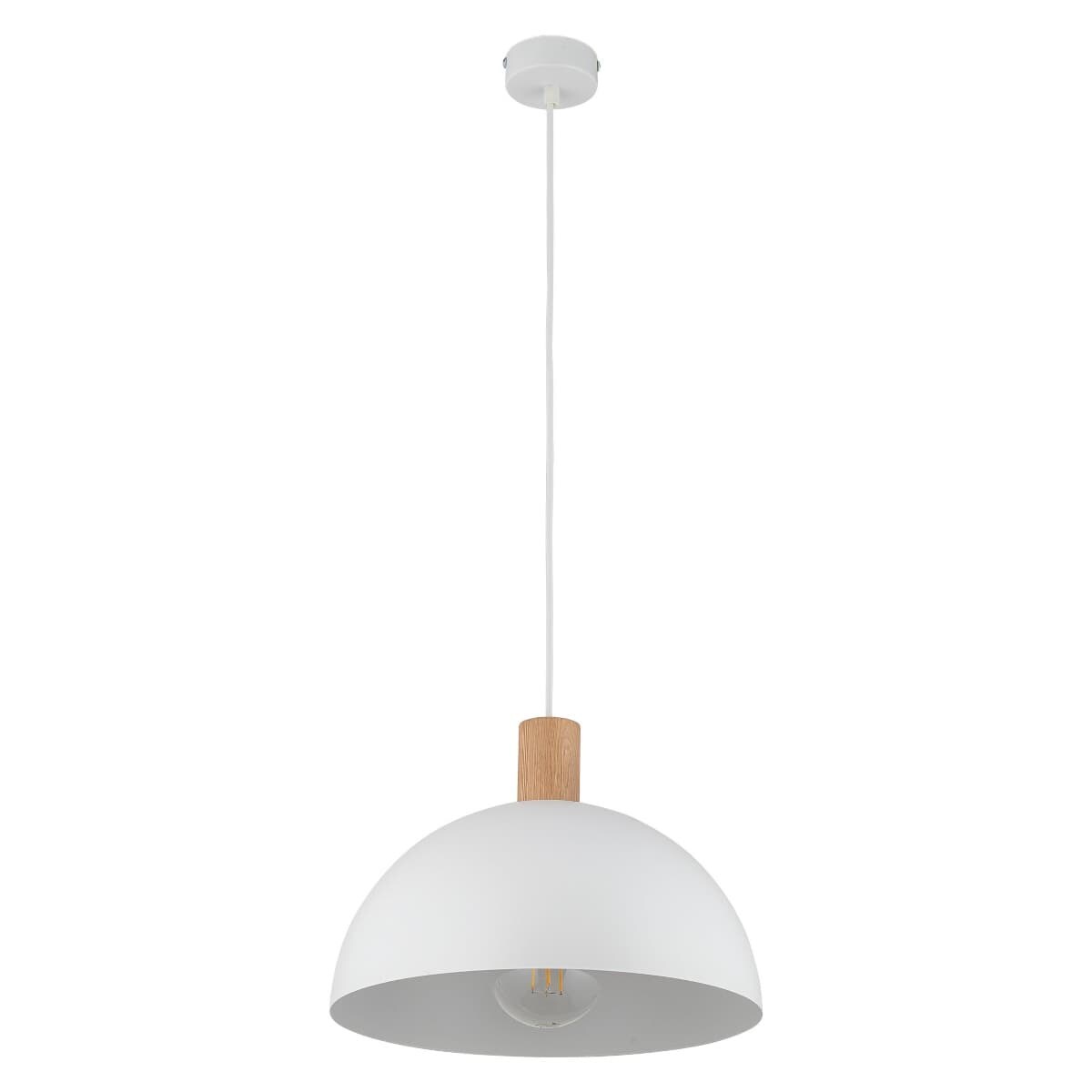 Lampa wisząca kopuła do salonu Oslo 4851 TK Lighting drewniana biała