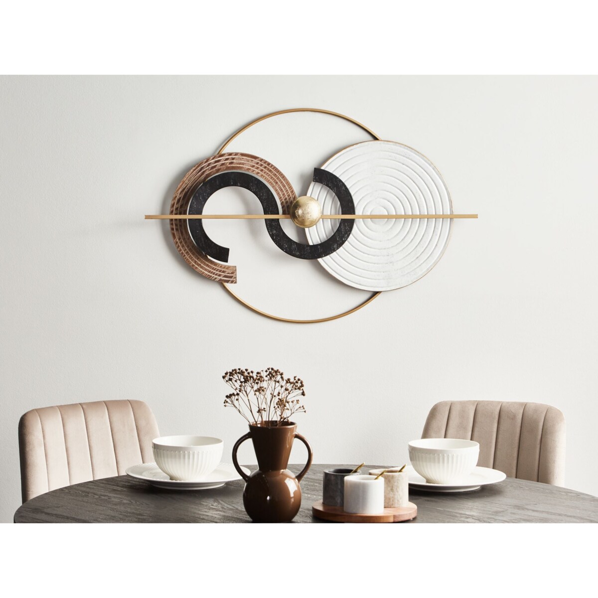 Dekoracja ścienna BRAGA Metal 55 cm Kolorowy