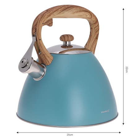 Czajnik stalowy z gwizdkiem lakierowany mat niebieski 3.0L KLAUSBERG