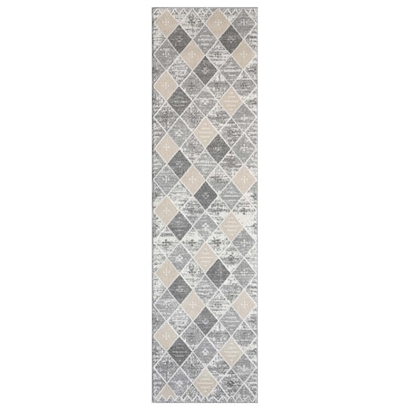 Dywan nowoczesny etniczny high low Flaire 1790 szary-beżowy romby 120x170